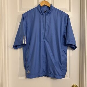 Adidas Climaproof Mens  1/4 Zip 1/2 Sleeve Pullover Windbreaker Golf JacketSMALL